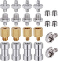 Camera Screw Adapter, 19pcs 1/4 Inch and 3/8 Inch Converter Female Male Threaded Screws Mount Set, Metal Thread Adapter Converter 360°Camera Ball Head for Monopod, Ball Head by KWOKWEI