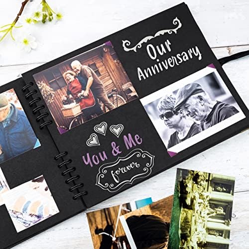 Scrapbook Album, 50 Pages, 11 x 8.5 Inch, Black Photo Album, Scrap Book - Image 7