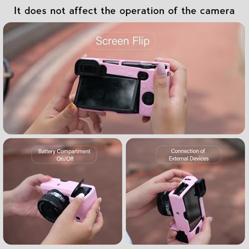 Case for Sony Alpha A6400 A6300, 2 Screen Protector, Pink - Image 4