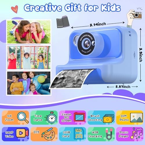 Kids Camera Instant Print, Christmas Birthday Gifts for Girls and Boys - Image 2