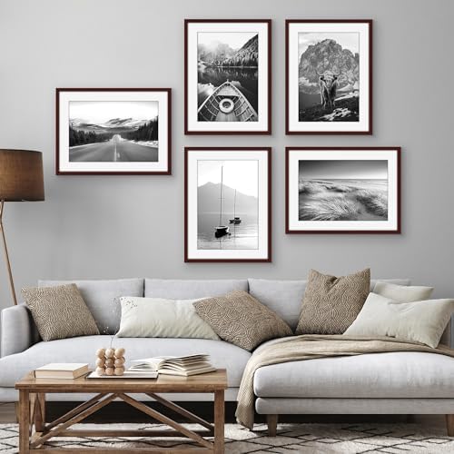 Americanflat 17x23 Poster Frame 5-Pack - Matted to 13x19 - Mahogany - Image 5