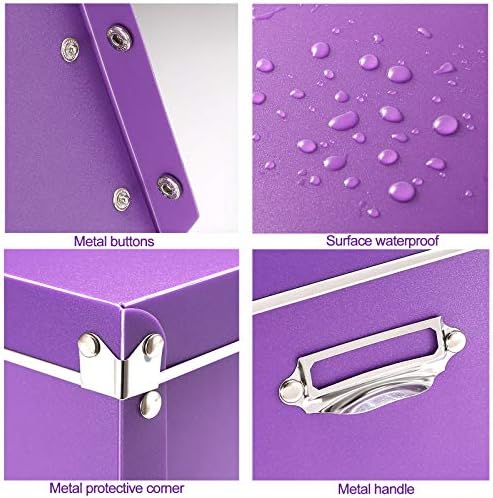 SEEKIND Storage Box, Decorative Storage Bins with Lid,3 in 1 Set,Press-Stud Fastening,Moisture-proof,Foldable for Space Saving Storage,for Clothes, Cosmetic,Blankets (Purple) - Image 4