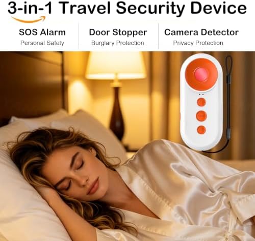 3-in-1 Travel Safety Alarm - Hotel Safety Devices with Hidden Camera Detector & Door Alarms When Opened & Self Defense Personal Safety Alarm, Portable Multifunctional Travel Safe Essentials - Image 7