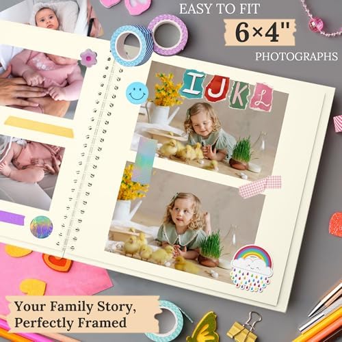 Scrapbook Photo Album 10"x10" 50 Sheets 100 Pages Hardcover Kraft Paper - Image 3