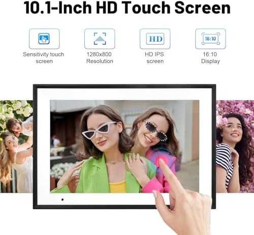 Digital Picture Frame 10.1 Inch WiFi Digital Photo Frame IPS HD Touch Screen Smart Cloud Photo Frame with 32GB Storage, Auto-Rotate, Easy Setup to Share Photos or Videos Remotely via AiMOR APP - Image 3