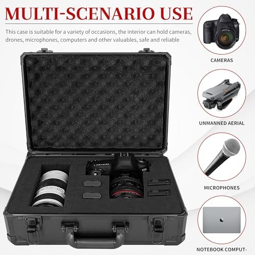 Protective Hard Case Shockproof Water-resistant with Customized DIY Foam Insert fit for Camera, Laptops, etc, 17 X 12 X 5-Inch - Image 2