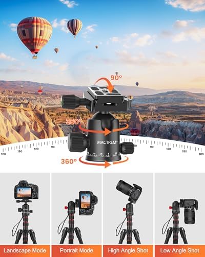 MACTREM 90in 2-in-1 Camera Tripod Monopod Aluminum Heavy Duty Travel Tripod - Image 3