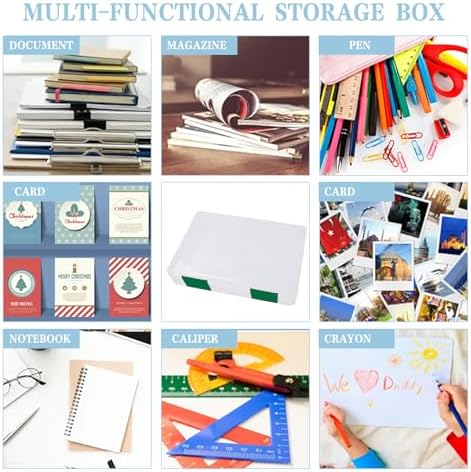 12 Pcs Clear Paper Storage Box, Green, 12.4 x 9.84 x 1.18 Inches - Image 5