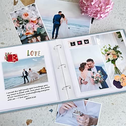 1DOT2 8x8 Inch 3 Ring DIY Scrapbook Photo Album, Blue - Image 6