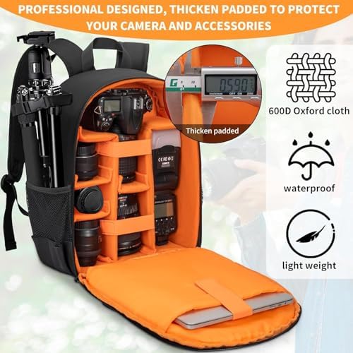 Camera Backpack for Photographers, DSLR Camera Bag with Rain Cover - Image 5