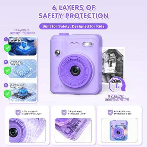 Gofunly Kids Camera Instant Print: Birthday Gifts for Age 4-10 Girls Boys - Image 2