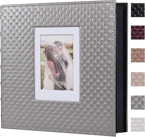 RECUTMS Self Adhesive Photo Album, Large PU Leather Cover, DIY Scrapbook by RECUTMS