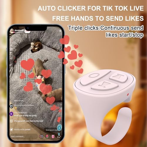TikTok Scrolling Ring, Bluetooth Camera Remote Control, Scrolling Ring Remote for iPhone TIK Tok Facebook YouTube Instagram Android Phone, Auto Tapper for TikTok Live (Baby Pink) - Image 3