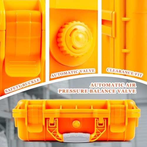 Relaxweex 8.5 x 6.5 x 3.7 Inch Hard Case, Grid Shell, Orange - Image 4