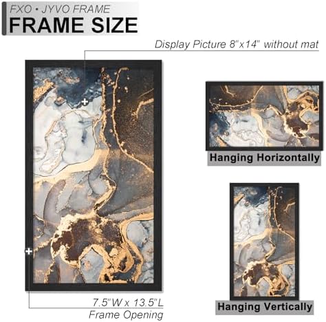 Fxojyvo 8x14 Picture Frame Set of 6 Black Engineered Wood Wall Hanging - Image 4