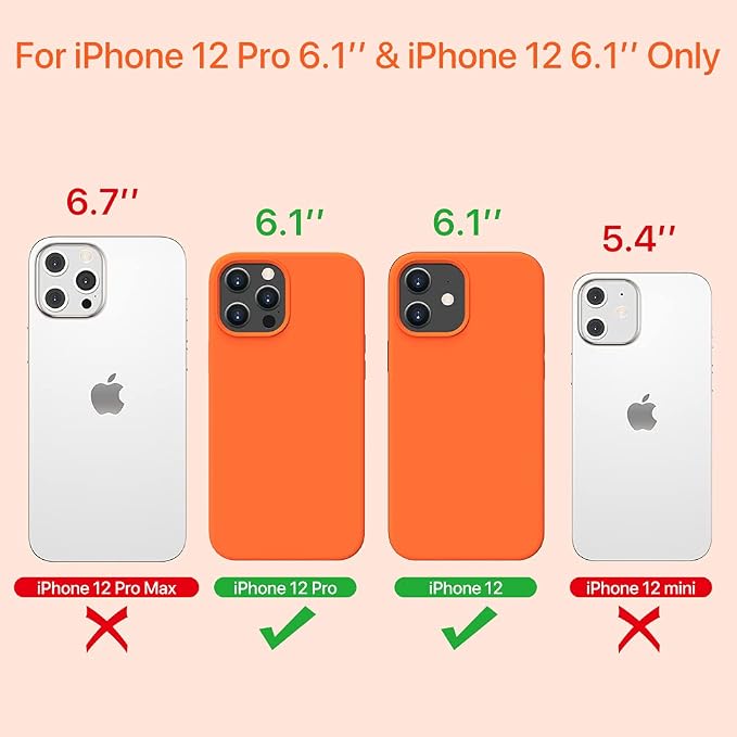 Miracase Silicone for iPhone 12 Case and iPhone 12 Pro Case, Orange | Liquid Silicone Gel Rubber Shockproof Drop Protection Phone Case for iPhone 12/12 Pro 6.1 inch - Image 2