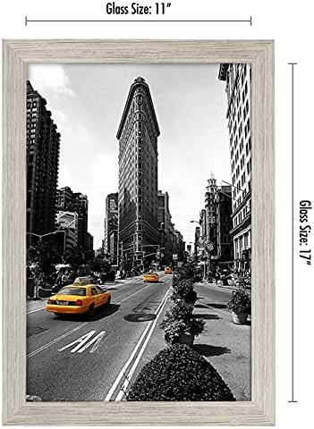 Americanflat 11x17 Picture Frame with Shatter-Resistant Glass - Signature Collection - Gallery-Style Frames Made of Engineered Wood - Photo Frame for Wall Display - Driftwood - Image 2