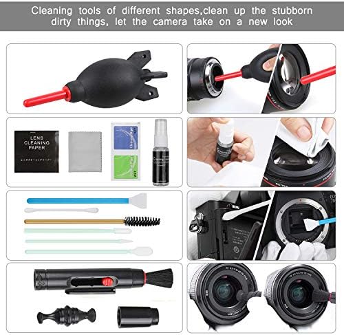 17-in-1 Camera Cleaning Kit for DSLR Cameras (Canon, Nikon,Sony), with Air Blower/Cleaning Pen/Detergent/Cleaning Cloth/Lens Brush/Carry Case - Image 5