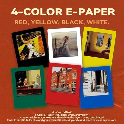 E-Paper Fridge Magnet Classic Plus, E-Ink Battery-Free Instant Photo Style Display, Wireless NFC Picture Frame, Phone-Controlled Acrylic Memo Board for Party/Travel/Home & Gifts, Compatible iPhone 13 and Newer (Red) - Image 5