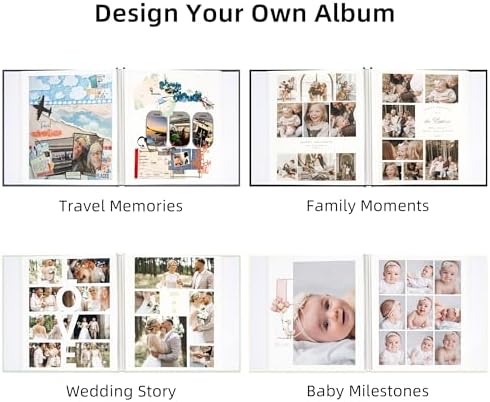 Self Adhesive Photo Album, 60 Pages, 11x10.6 Inch, Black - Image 3