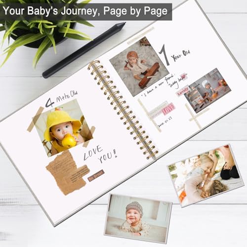8 x 8 Inch Scrapbook Photo Album, Hardcover Kraft White Pages Arch Window Photo, Memory Book Linen Cover for Photos, Scrapbook Albums for Travel, Wedding Anniversary Christmas Baby 40 Pages, Grey - Image 2