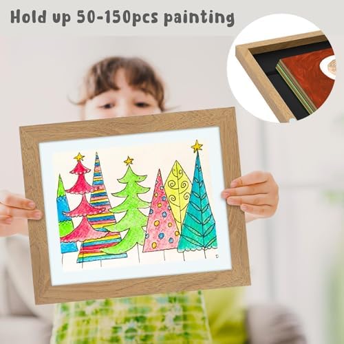 4 Pack 10x12.5 Front-Opening Kids Artwork Frames Changeable (Brown) - Image 5