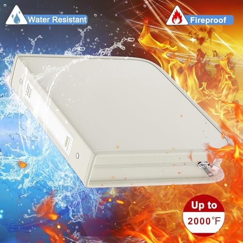 Fireproof 3 Ring Binder with Zipper, 1.5" D Rings Holds 375 Sheets - Image 3