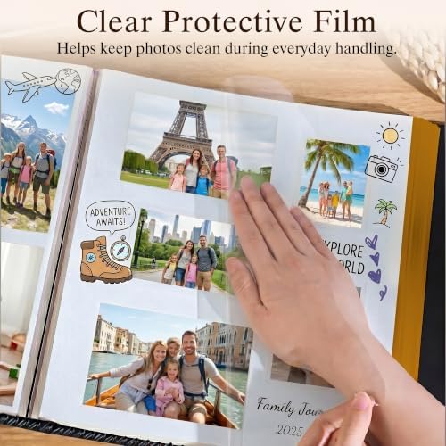 Dark Brown Large Self-Adhesive Photo Album, PU Leather Cover - Image 3