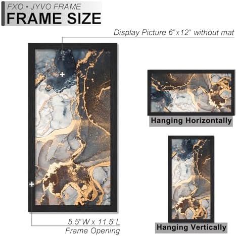 6x12 Picture Frame Set of 6 Black Engineered Wood Tabletop/Wall Hanging - Image 4