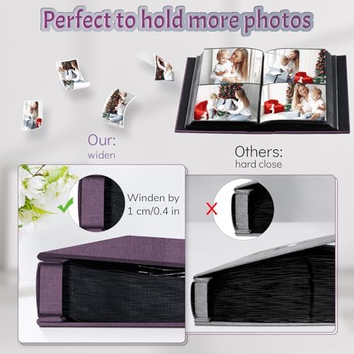 Popotop 4x6 Photo Album 200 Pictures, Linen Hardcover, Reinforced Spine - Image 4