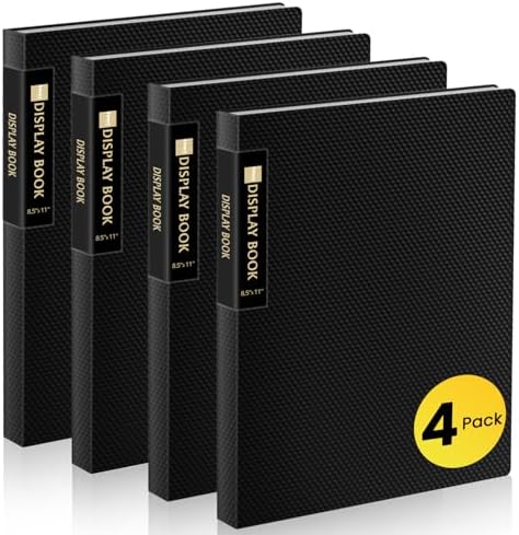 Sooez 4 Pack Binder with Plastic Sleeves 18Pocket, Displays 36 Pages 8.5x11 by Sooez