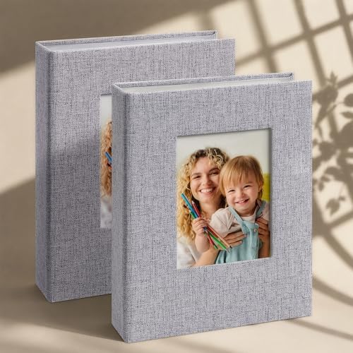 Vienrose 4x6 Mini Photo Album, 2 Pack, 52 Photos, Grey by Vienrose