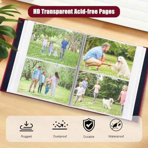200-Pocket Photo Album 4x6 - Slip-In Picture Album with Linen Cover & Display Window, Vertical Photo Book for Wedding, Family, Baby, Anniversary & Vacation Memories (Holds 200 Photos) - Image 4