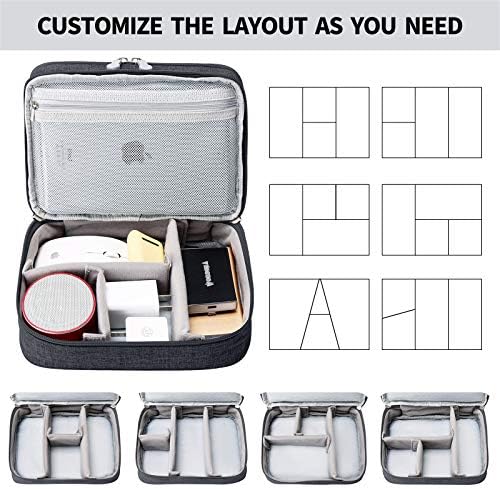 Lanola Travel Cable Organizer Bag, Electronic Accessories Case Portable Double Layer Cable Storage Bag for Cord, Charger, Flash Drive, Phone, SD Card,Personal Items - (Black) - Image 4