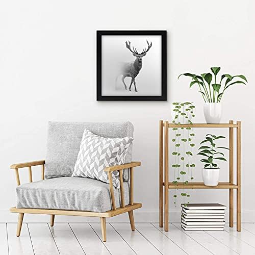 Americanflat 16x16 Poster Frame - Black Engineered Wood with Polished Plexiglass - Wide Picture Frame for Vertical or Horizontal Wall Display - Epic Collection - Black - Image 3