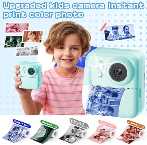 Kids Camera Instant Print, 1080P Kids Digital Camera that Print in 5 Colors - Image 2