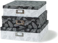 SLPR - Black and White Decorative Storage Boxes with Lids, Set of 3 by SLPR