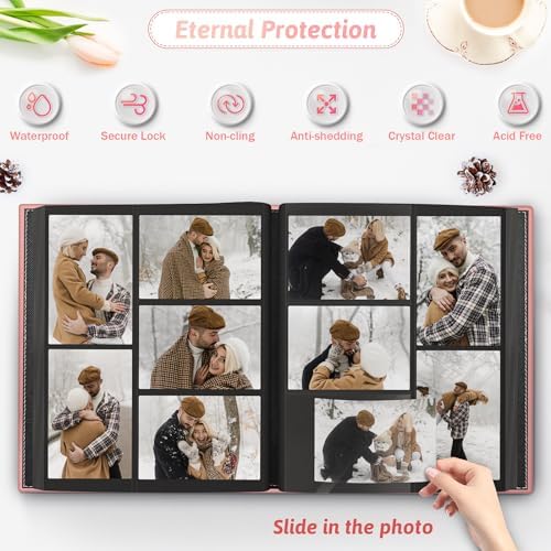 Popotop 4x6 Photo Album Holds 800 Pictures, Vegan Leather Hardcover - Image 3