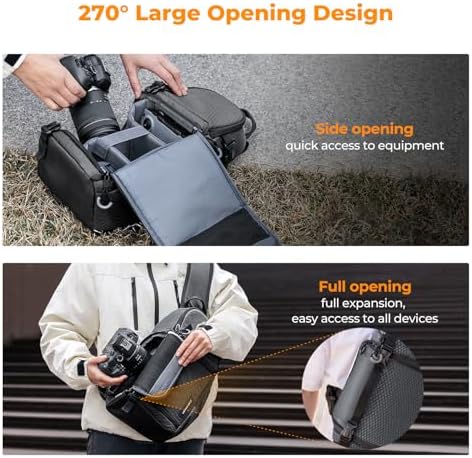 K&F CONCEPT Camera Sling Bag, Compact Crossbody Backpack, 10L - Image 5