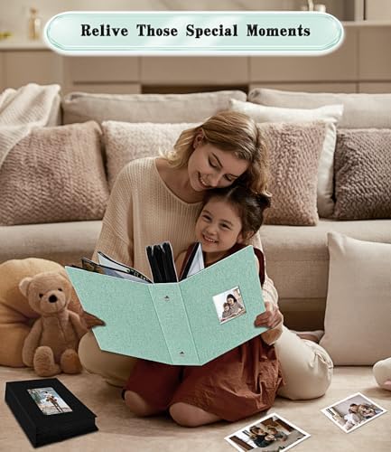 Ejblfe Photo Album 4x6,Linen Cover Slide-in Photo Album Book Can Holds 1000 4x6 Photos with 100 Black Sheets for Family,Wedding,Baby and Holiday Pictures (Turquoise) - Image 6