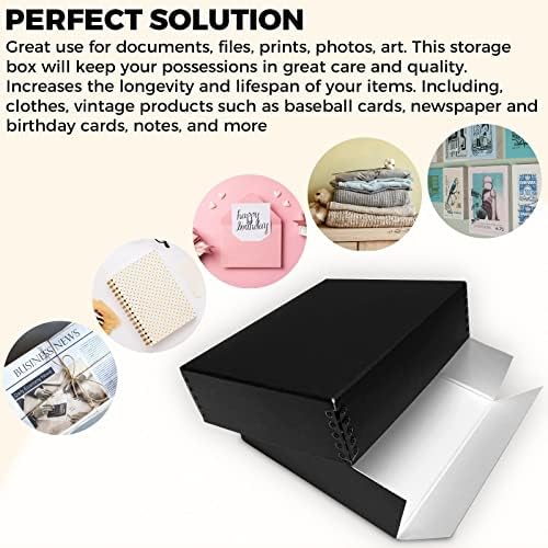 Golden State Art, Drop Front Archival Storage Box, 8.75"x10.75"x3"-Black - Image 6