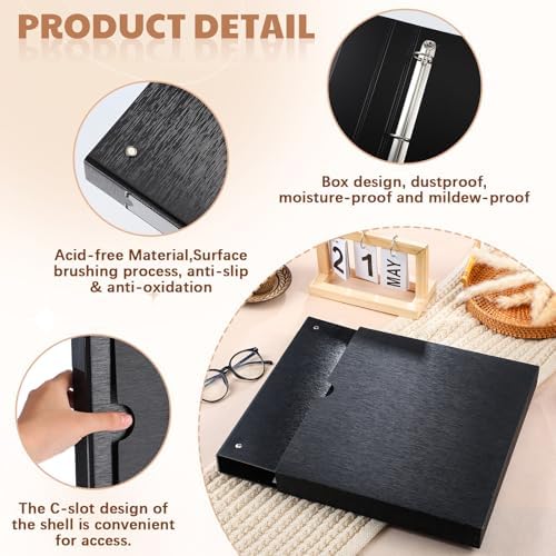 Affrolling 1 Pack Acid Free Film Protector Storage Box 3 Ring Negative Binder Preservers Portfolio Folder for Artwork Folder for 120 Film and 135 35 mm Negative - Image 3