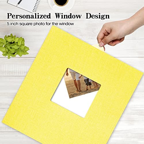 potricher Photo Album 4x6 Pictures, 1000 Pockets, Linen Cover, Yellow - Image 2