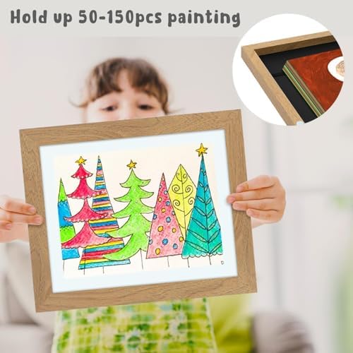2 Pack 10x12.5 Front-Opening Kids Artwork Frames Changeable (Brown) - Image 5