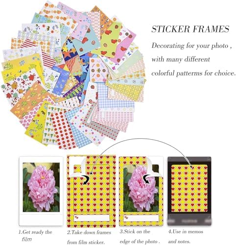 Sunmns Accessories Bundle Kit Compatible with Instax Mini 12 Instant Camera, Include Case Album Stickers Photo Frames Filters Strap (Black) - Image 4