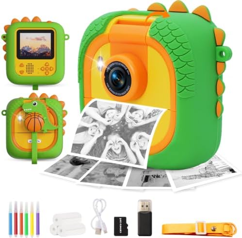 ARNSSIEN Kids Instant Print Camera for Toddlers 1080P 2.4in+180° Flip Lens by ARNSSIEN