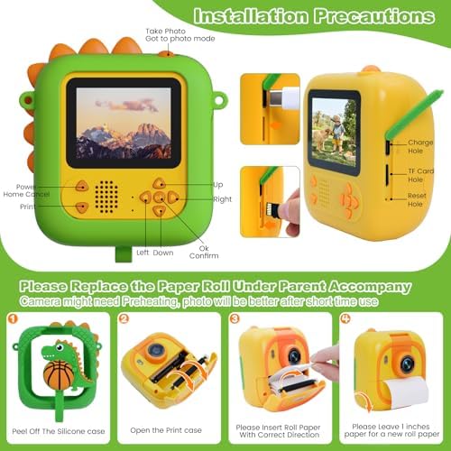 ARNSSIEN Kids Instant Print Camera for Toddlers 1080P 2.4in+180° Flip Lens - Image 5