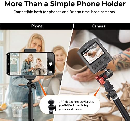 Brinno 3-in-1 Monopod, Phone & Action Camera Tripod, Clamp Mount, 360 Rotation & Universal Phone Holder for Mobile Phones & Action Cameras - ACC1100 - Image 3