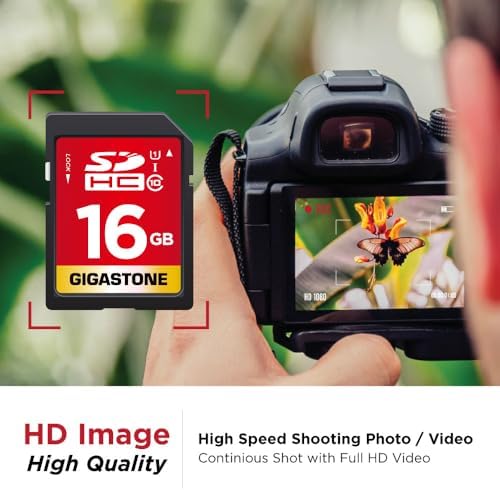 GIGASTONE 16GB SD Card UHS-I U1 Class 10 SDHC Memory Card High-Speed up to 80MB/s Full HD Video Kodak Olympus Digital Camera - Image 4