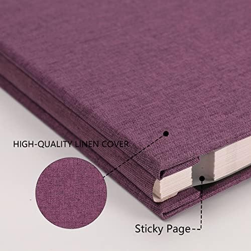Photo Album Self Adhesive Pages Scrapbook 60 Pages, 13.2x12.8 Purple - Image 3